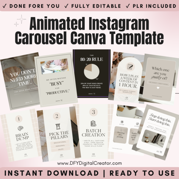 Animated Instagram Carousel Canva Template